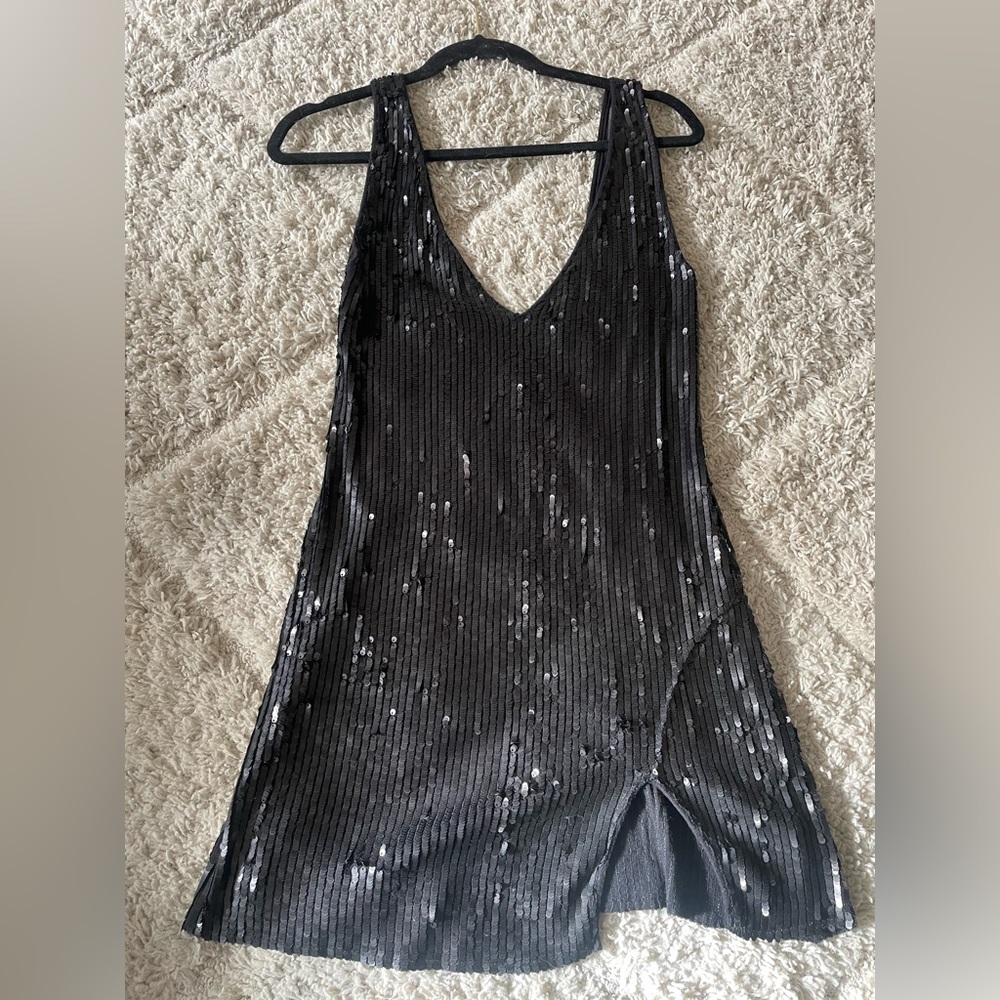 Black Sequin Free People Dress
